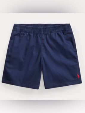 Polo Ralph Lauren Navy Elastic Waist Shorts with Red Pony
